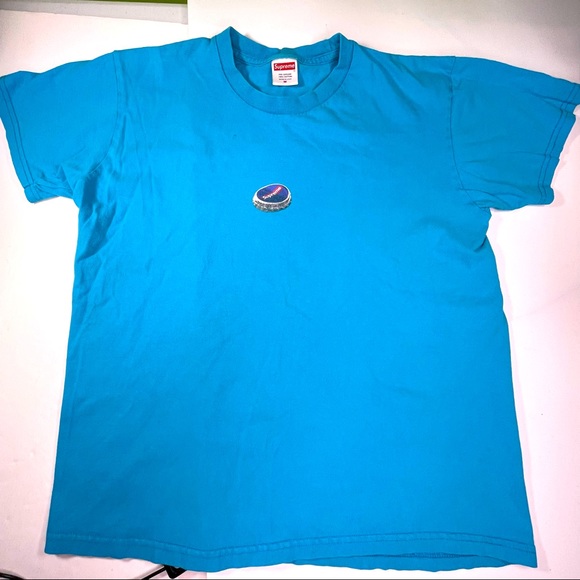 Supreme Other - Supreme Piss Off Bottle Cap Mens Medium Size Blue Graphic Tee Shirt Top